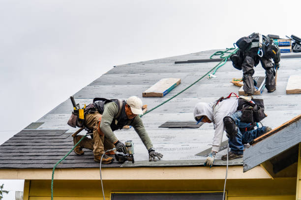 Professional Gutter Installation technician working in Willow City, TX